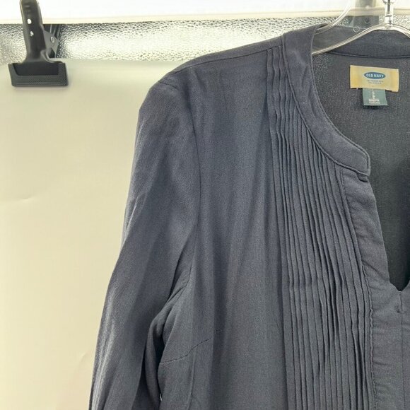 Old Navy Women's Long Sleeve Pleated Shift Dress Charcoal Size Small - Picture 3 of 9